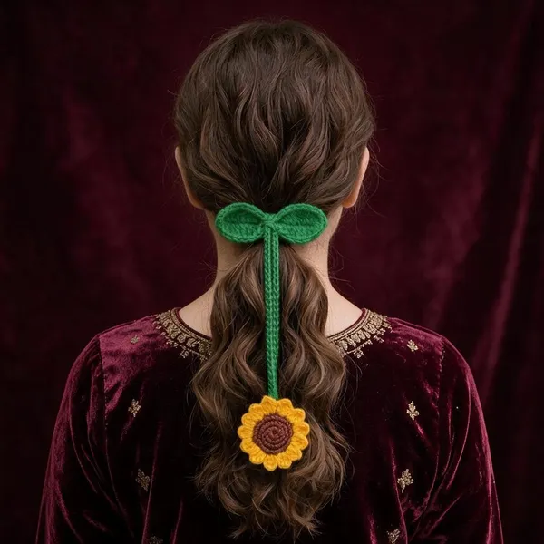 Yellow_Cotton_Crochet_Hair_Tie