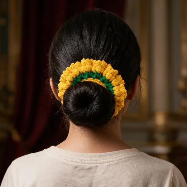 Yellow_Cotton_Crochet_Bun_Holder_For_Women