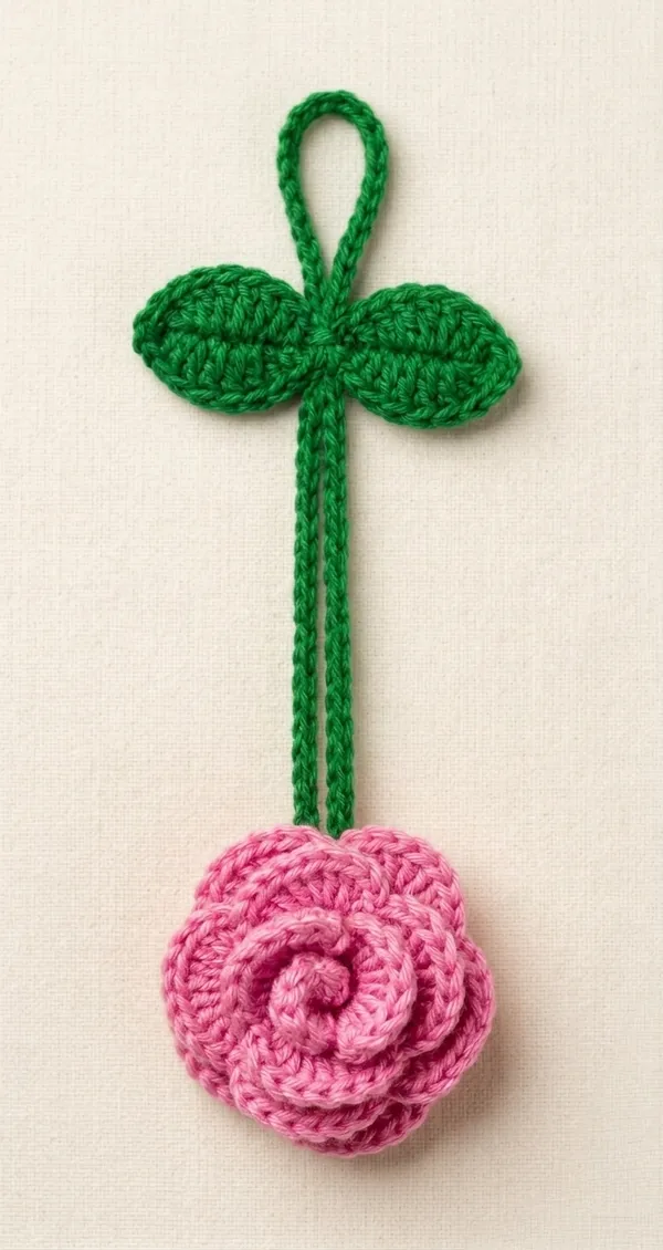 Pink_Cotton_Crochet_Floral_Hair_Tie_For_Women