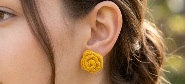 Mustard_Crochet_Floral_Stud_Earrings_for_Women