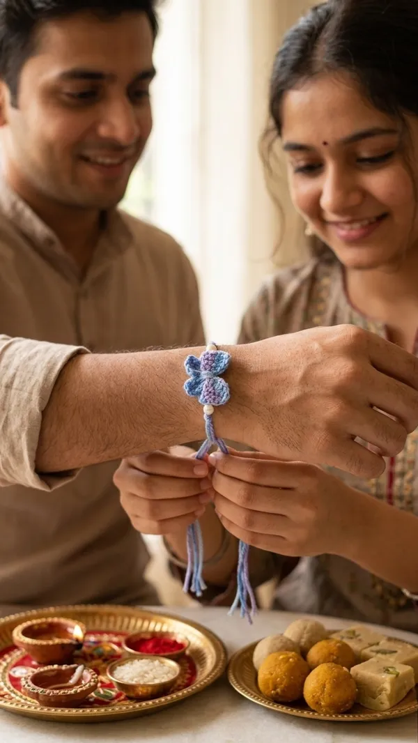 Blue_Crochet_Butterfly_Rakhi_for_Brother