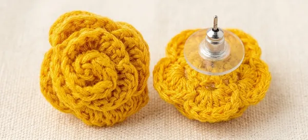 Mustard_Crochet_Floral_Stud_Earrings_for_Women