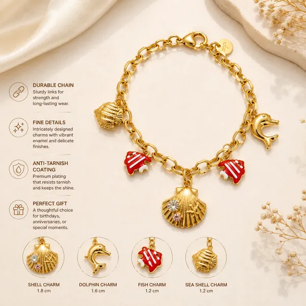 Gold-Toned_Enamel_Charm_Bracelet_for_Women_|_Elegant_Red_Fan_Charms_&_Dainty_Pendant_Detailing_|_Stylish_Everyday_&_Festive_Jewelry