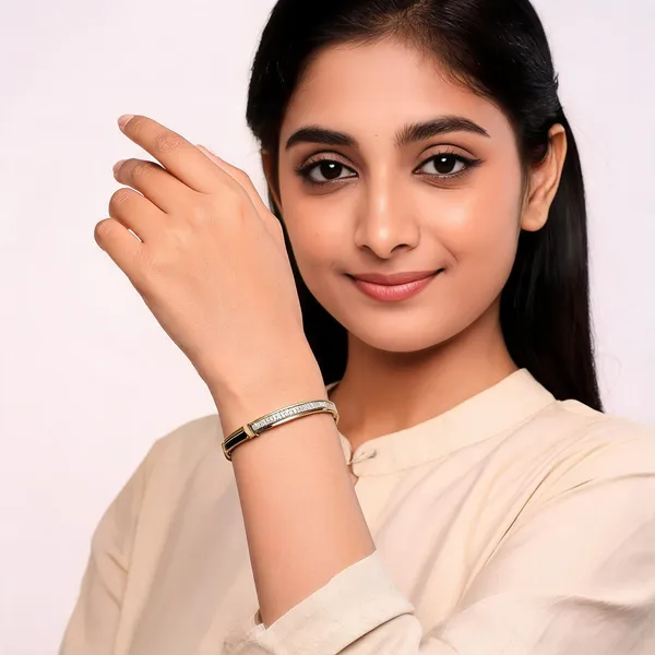Gold_Toned_Studded_Buckle_Bracelet_For_Women