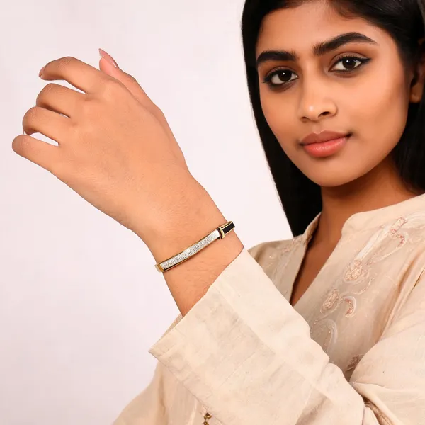 Gold_Toned_Studded_Buckle_Bracelet_For_Women
