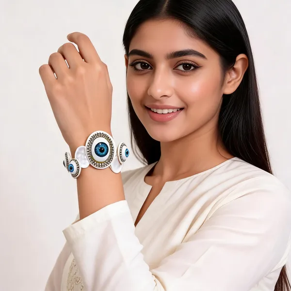 White_Shell_Shaped_Evil_Eye_Bracelet