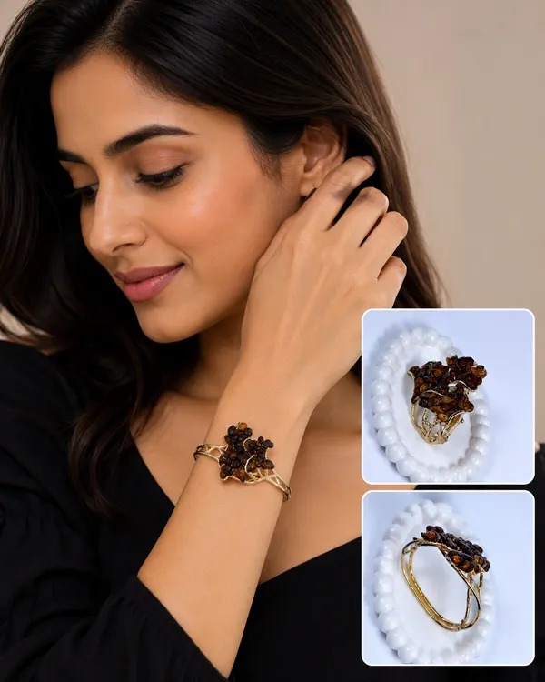 Gold_Toned_Tiger_Eye_Stone_Bracelete_For_Women