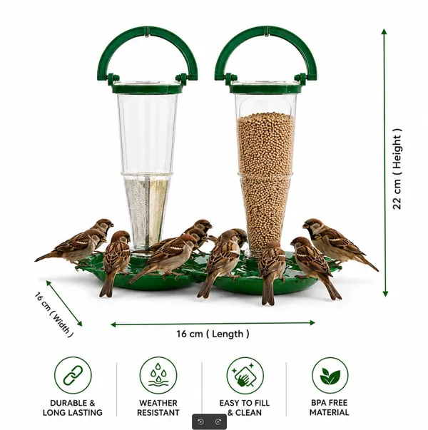 Green_Plastic_Hanging_Two_Container_Bird_Feeder