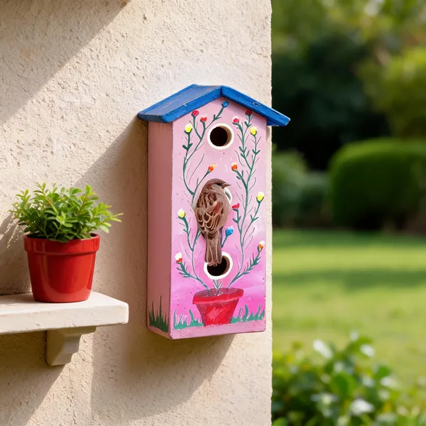 Pink_Floral_Wood_Bird_Nesting_House_16_Inch