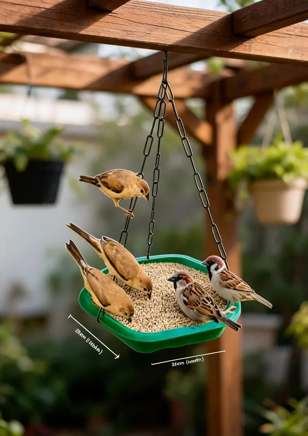 Green_Plastic_Hanging_Bowl_Bird_Feeder_With_Chain