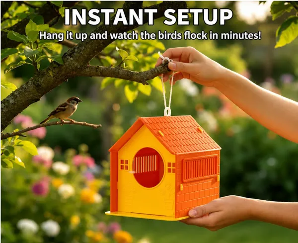 Orange_Plastic_Foldable_Hanging_Loop_Bird_House