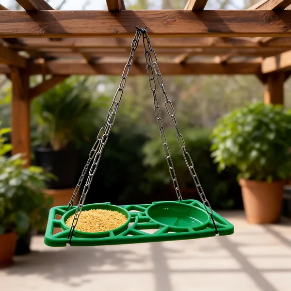 Green_Plastic_Hanging_Dual_Bowl_Bird_Feeder