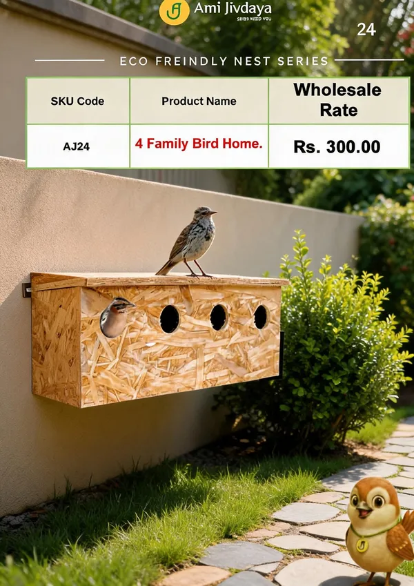 Brown_Wood_Horizontal_Four-Entry_Bird_Nest_Box