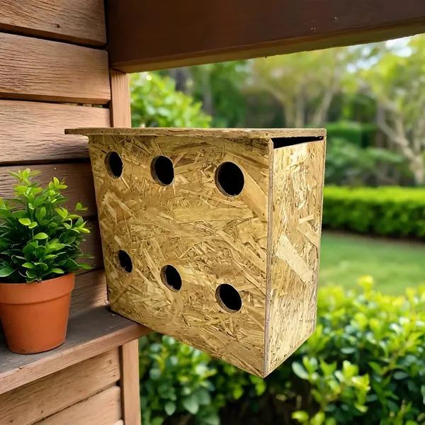 Brown_Wood_Six_Entry_Bird_House_Natural_Finish