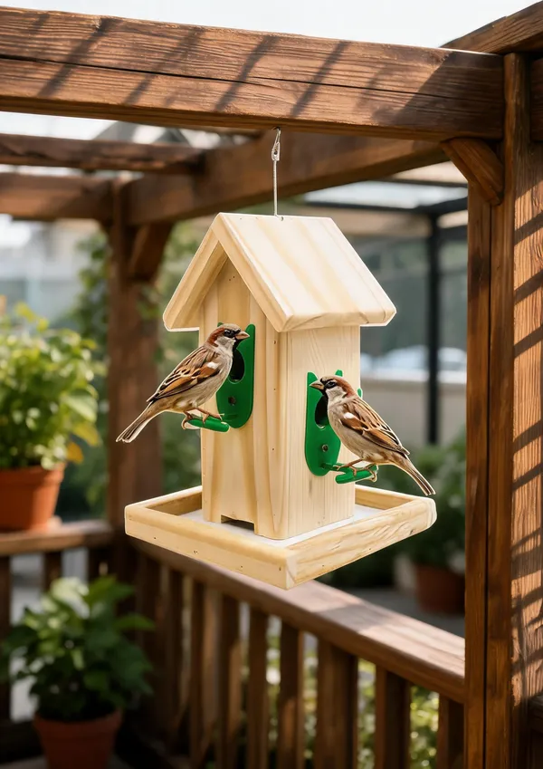 Brown_Pine_Wood_Hanging_House_Style_Bird_Feeder