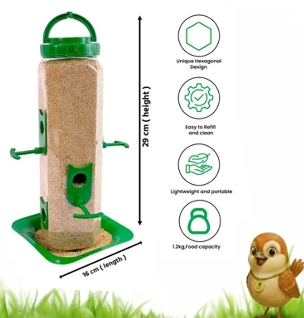 Green_Hexagonal_Bird_Feeder_1_Kg_Capacity