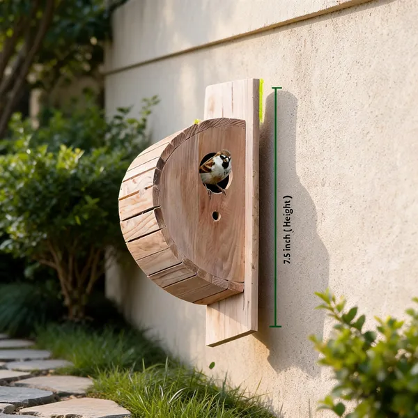 Brown_Pine_Wood_Wall_Mounted_Birdhouse_Natural_Rustic_Finish