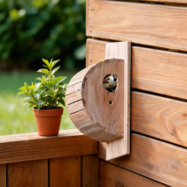 Brown_Pine_Wood_Wall_Mounted_Birdhouse_Natural_Rustic_Finish