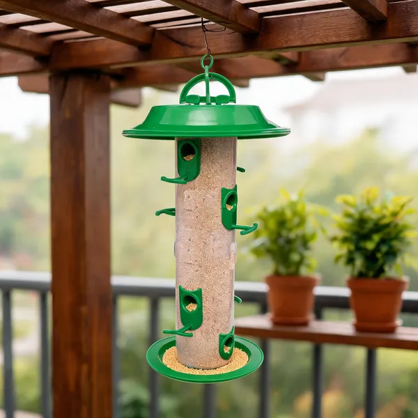 Green_Plastic_Jumbo_Hanging_Bird_Feeder_1.5_Kg_8_Nozzles