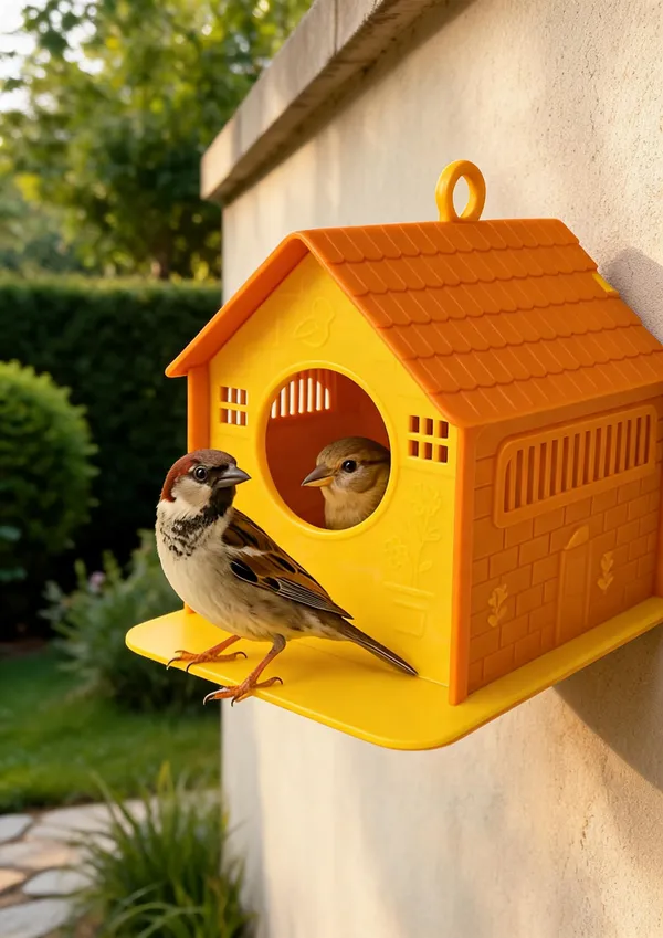 Orange_Plastic_Foldable_Hanging_Loop_Bird_House