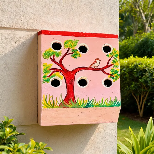 Multicolor_Wood_Six-Opening_Family_Bird_House_Floral_Illustration