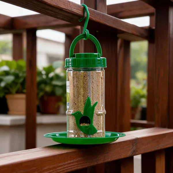 Green_Plastic_Hanging_Cylindrical_Transparent_Bird_Feeder