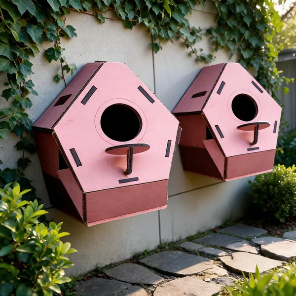 Pink_Mdf_Foldable_Bird_House_With_Perch_Pack_Of_2