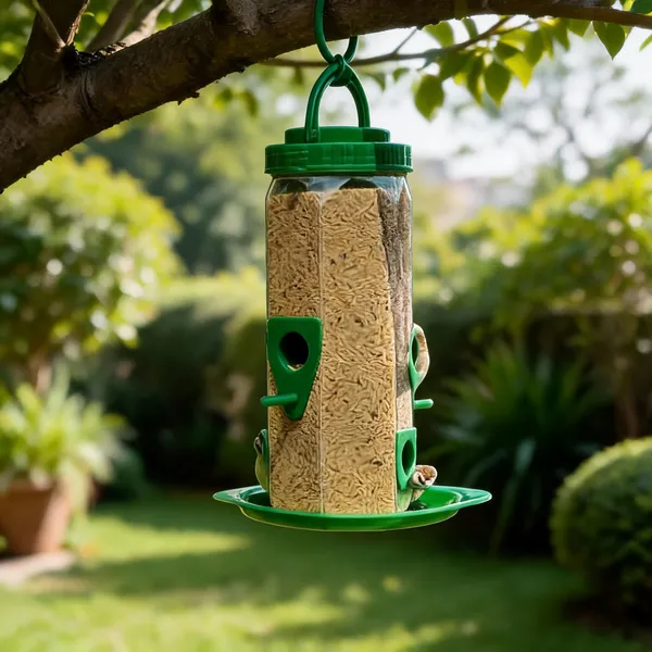 Green_Hexagonal_Hanging_Bird_Feeder_4_Feeding_Nozzles