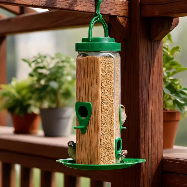 Green_Hexagonal_Hanging_Bird_Feeder_4_Feeding_Nozzles