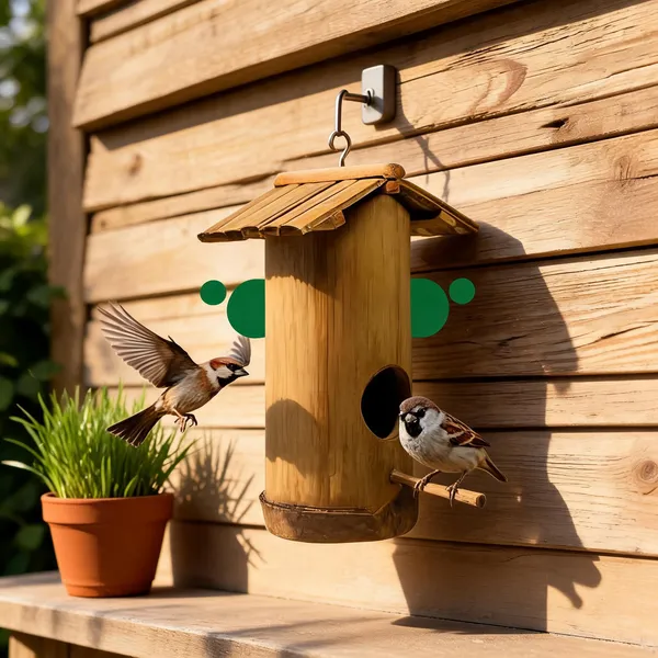 Green_And_Brown_Bamboo_Cylindrical_Hanging_Bird_House_With_Perch