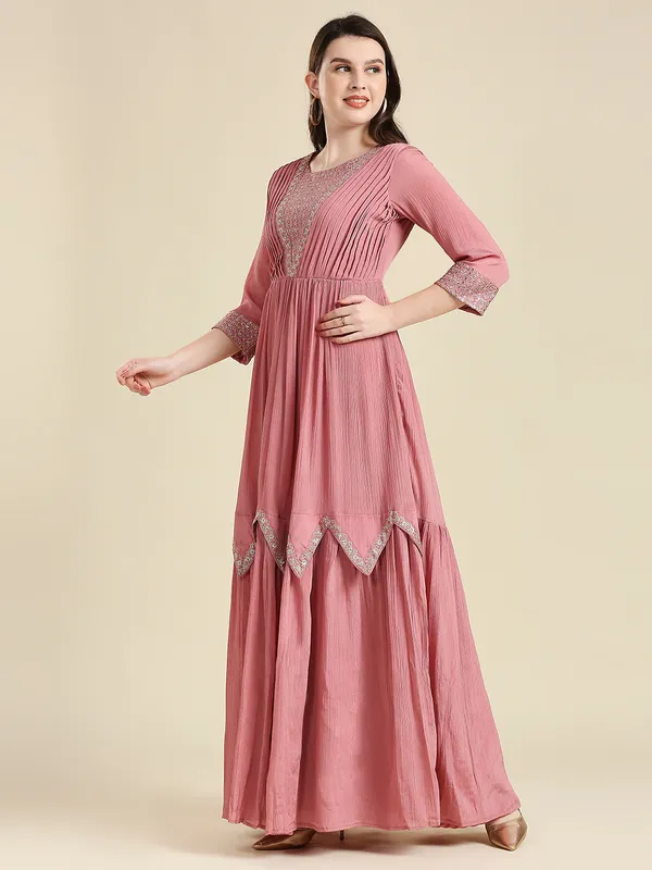 Pink_Georgette_Embroidered_Lehenga_Choli_Set_For_Women