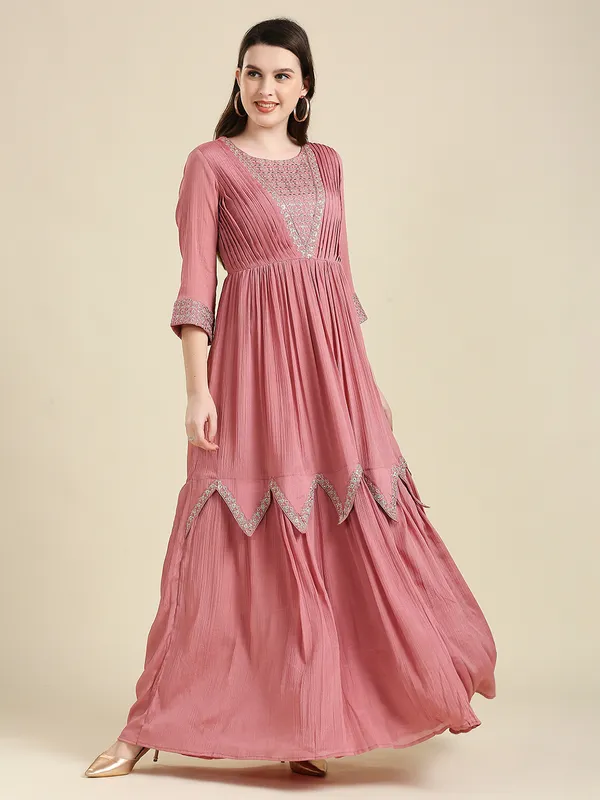 Pink_Georgette_Embroidered_Lehenga_Choli_Set_For_Women