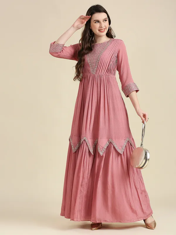 Pink_Georgette_Embroidered_Lehenga_Choli_Set_For_Women