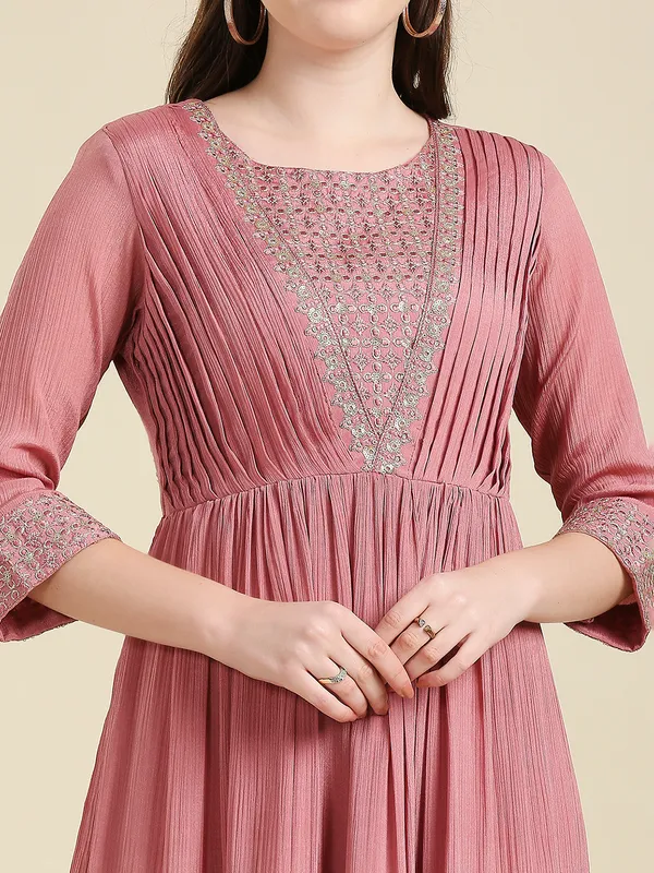 Pink_Georgette_Embroidered_Lehenga_Choli_Set_For_Women