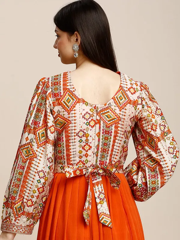 Orange_Chinon_Embroidery_Flared_Long_Gown_For_Women