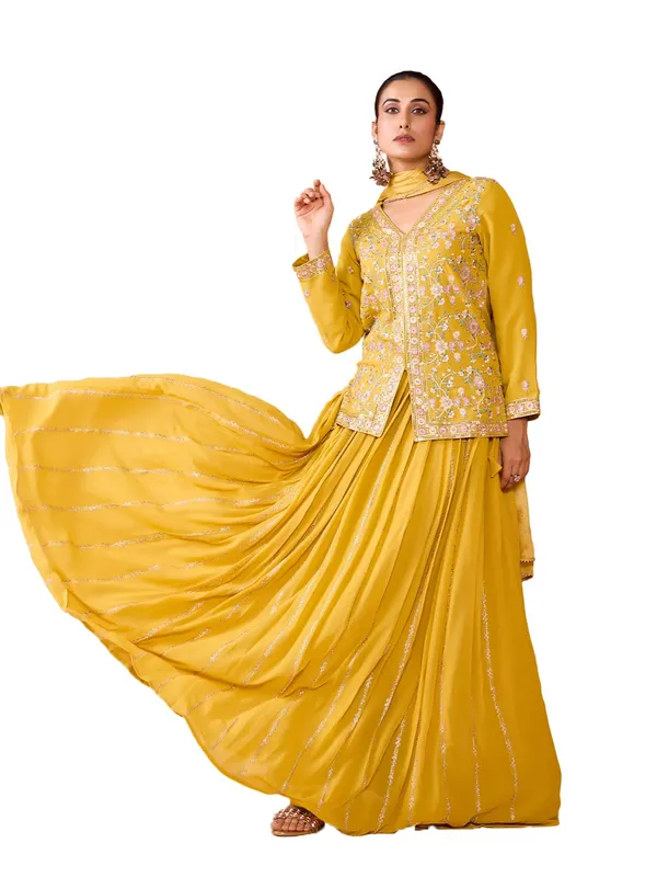 Yellow_Georgette_Embroidery_Dori_Work_Skirt_Top_Dupatta_Set_For_Women