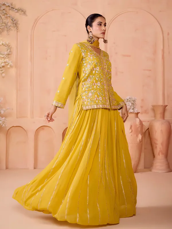 Yellow_Georgette_Embroidery_Dori_Work_Skirt_Top_Dupatta_Set_For_Women