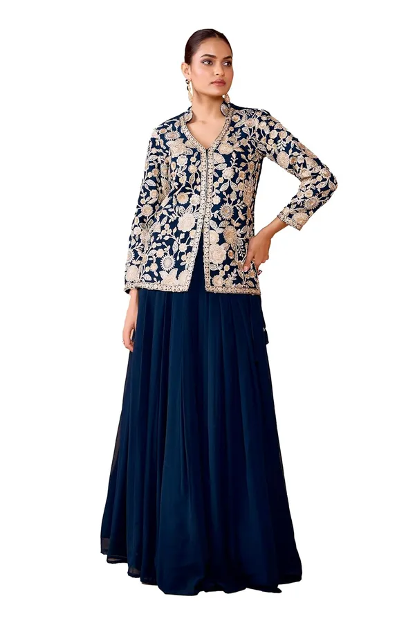 Dark_Blue_Rayon_Embroidered_Sharara_Suit_For_Women