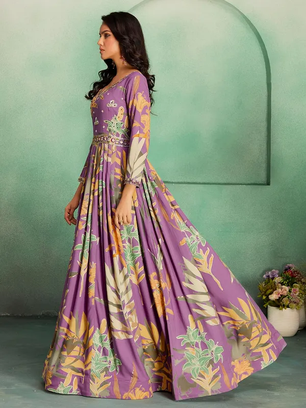 Pink_Rayon_Hand_Embroidery_Printed_Long_Gown_For_Women