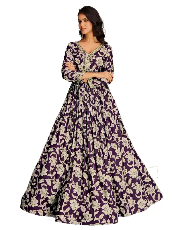 Wine_Georgette_Embroidered_Co-Ord_Set_For_Women
