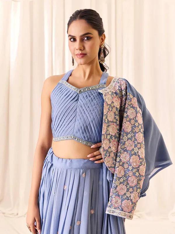 Blue_Shimmer_Embroidered_Choli_Skirt_Koti_Set_For_Women