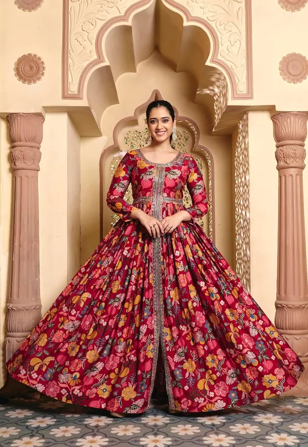 Maroon_Rayon_Flared_Anarkali_Embroidered_Gown_For_Women