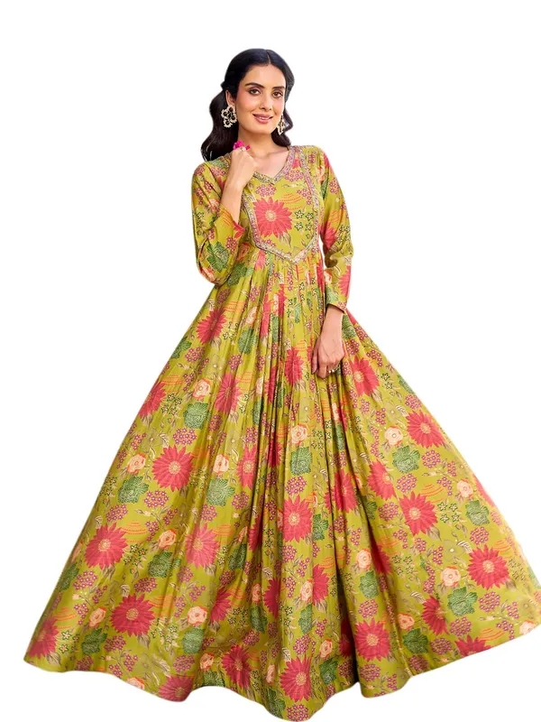 Green_Georgette_Vatican_Print_Flared_Anarkali_Gown_For_Women