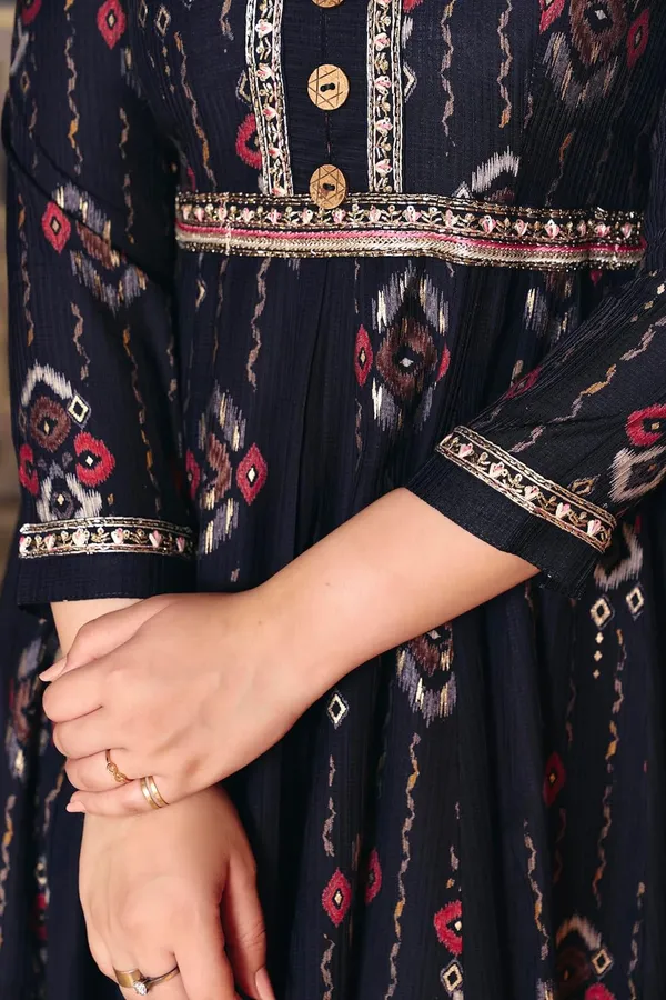 Black_Rayon_Flared_Anarkali_Embroidered_Sharara_Suit_For_Women