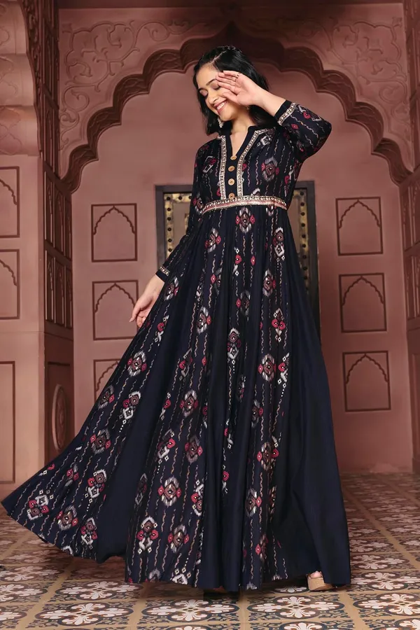 Black_Rayon_Flared_Anarkali_Embroidered_Sharara_Suit_For_Women