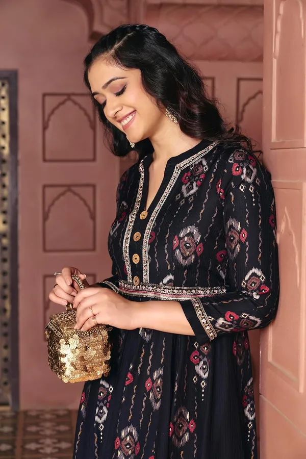 Black_Rayon_Flared_Anarkali_Embroidered_Sharara_Suit_For_Women