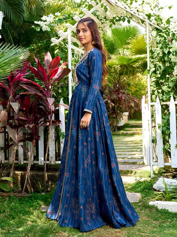 Blue_Georgette_Embroidered_Gown_For_Women