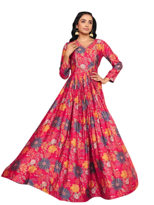 Pink_Georgette_Vatican_Print_Flared_Anarkali_Gown_For_Women