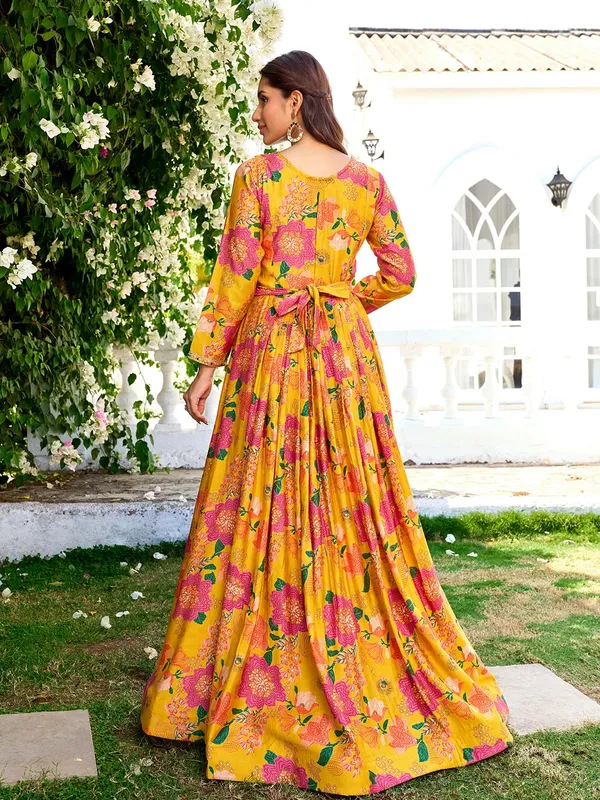 Yellow_Vichitra_Silk_Flared_Anarkali_Embroidered_Gown_For_Women