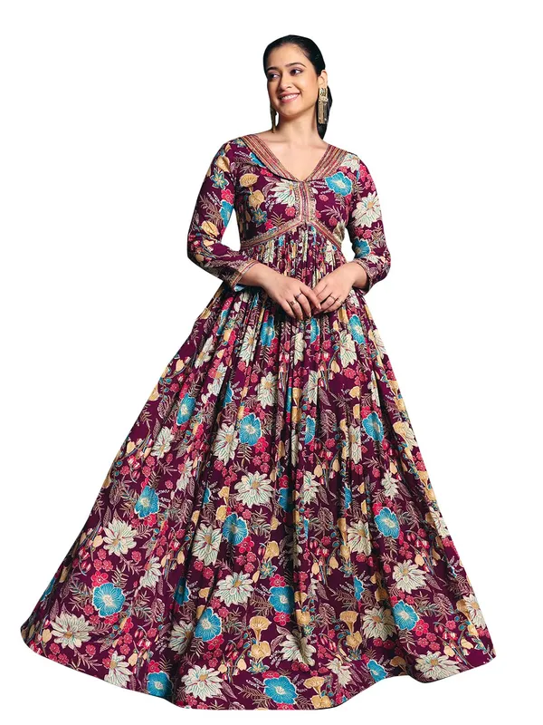 Wine_Georgette_Flared_Anarkali_Embroidered_Gown_For_Women